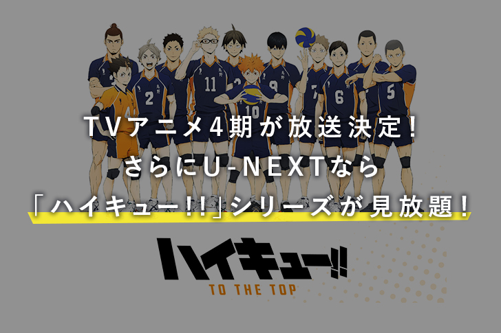 Tvアニメ4期 ハイキュー To The Top が放送決定 さらにova作品も U Nextなら ハイキュー シリーズが見放題 ナガケン