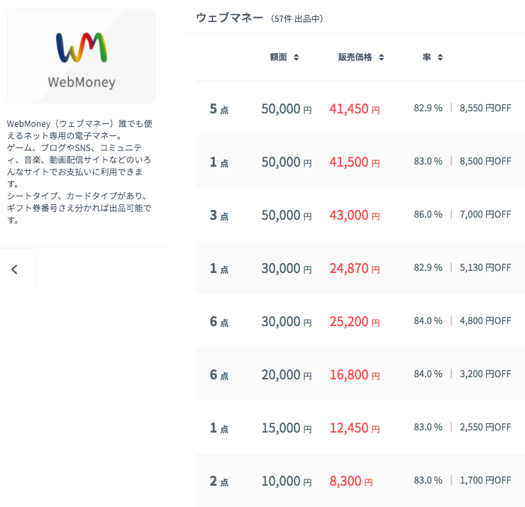 WebMoneyカードを買うならamatenがお得!