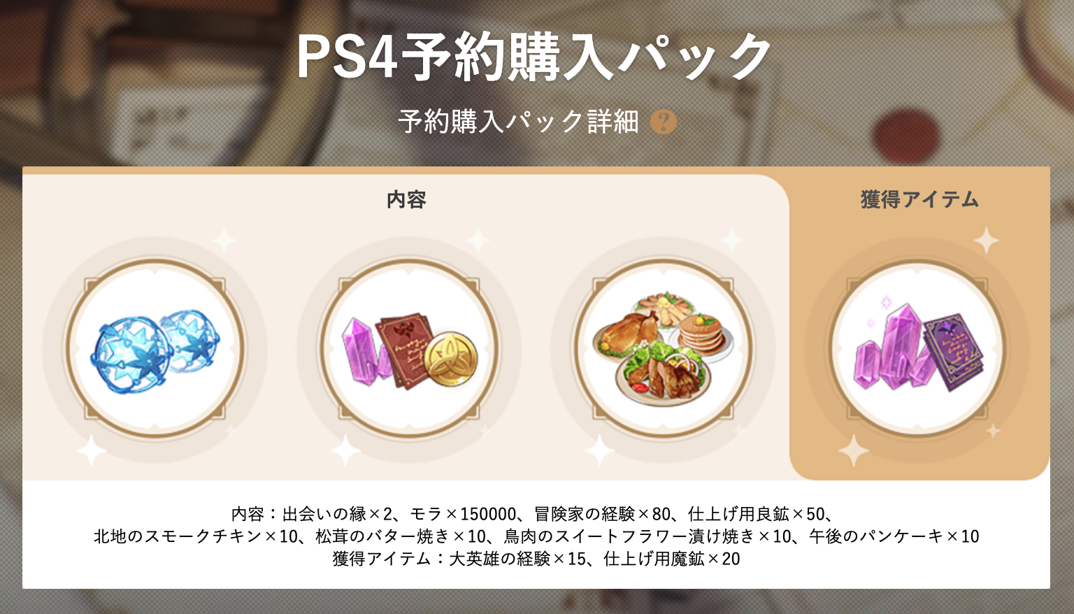 原神 - PS4予約購入パック