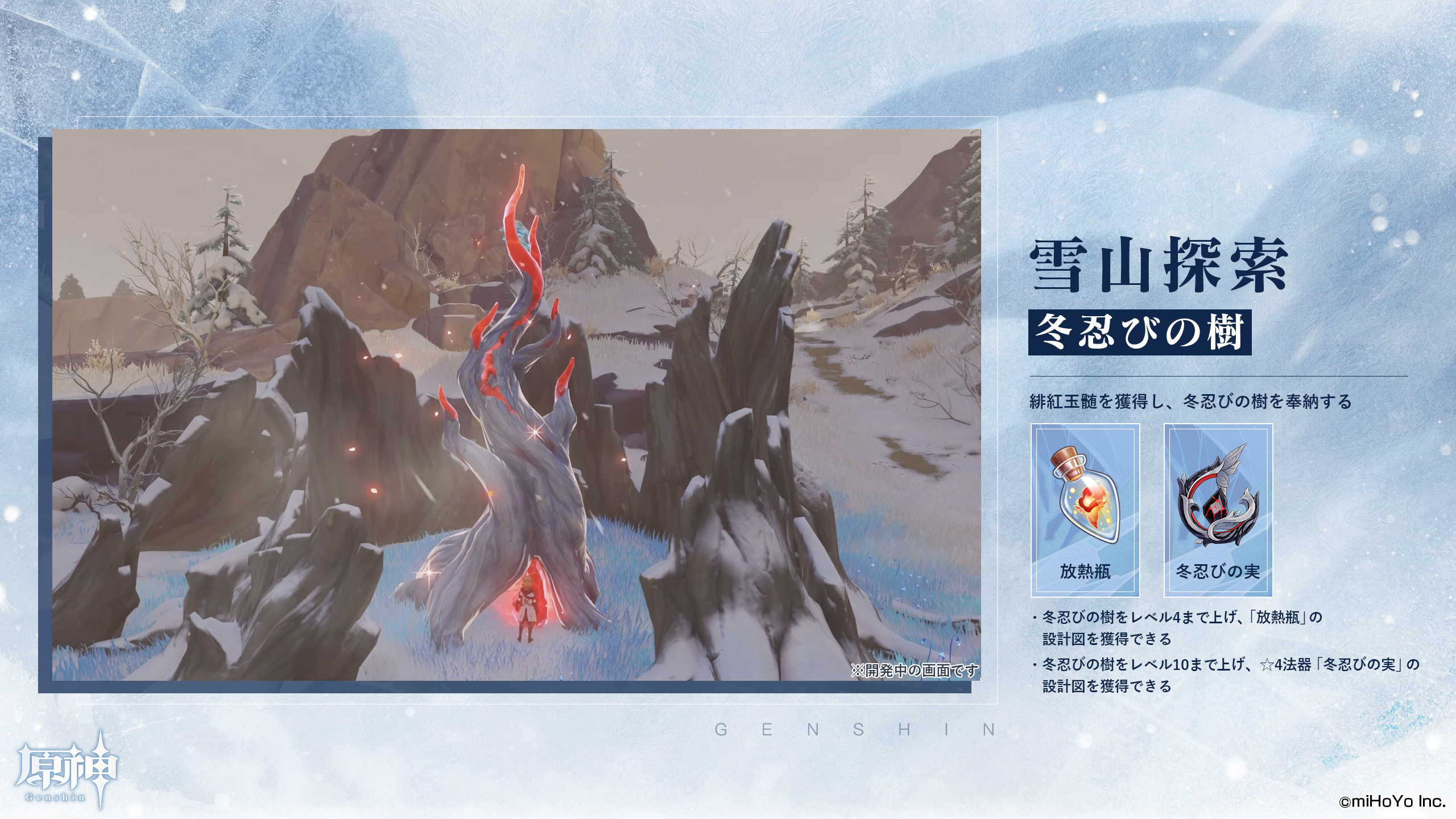 【雪山探索 冬忍びの樹】　放熱瓶/冬忍びの実