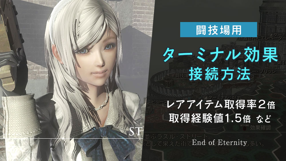 【EOE(エンドオブエタニティ)4KHD】 闘技場用ターミナル効果接続方法（レアアイテム取得率２倍・取得経験値1.5倍 など）