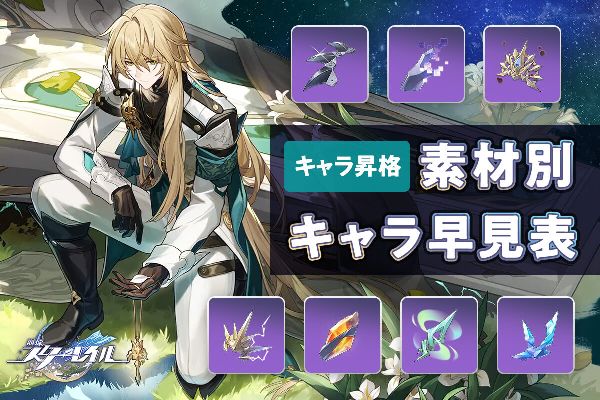 【崩壊：スターレイル】属性別『キャラクター昇格素材』キャラ利用状況 早見表【凝結虚影】